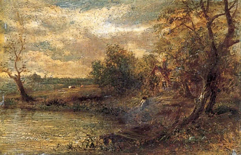 Maisema miehen kalastamassa - John Constable