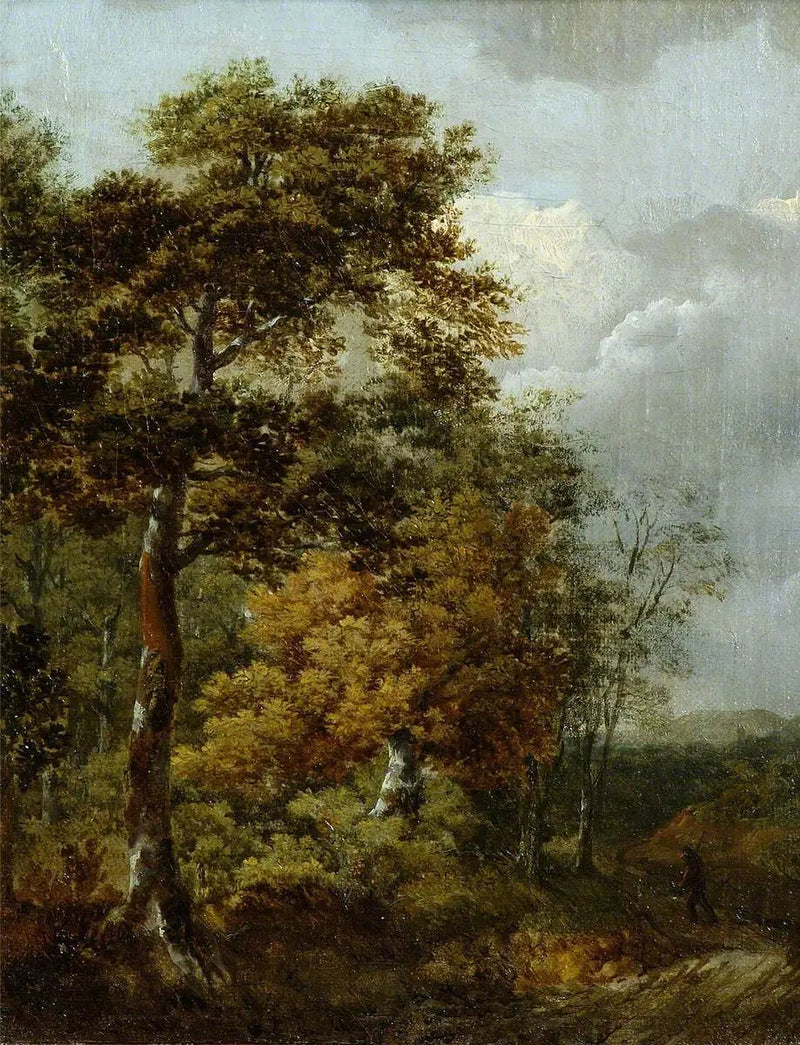 Maisemakuva maatilalaisen kanssa polulla - Thomas Gainsborough