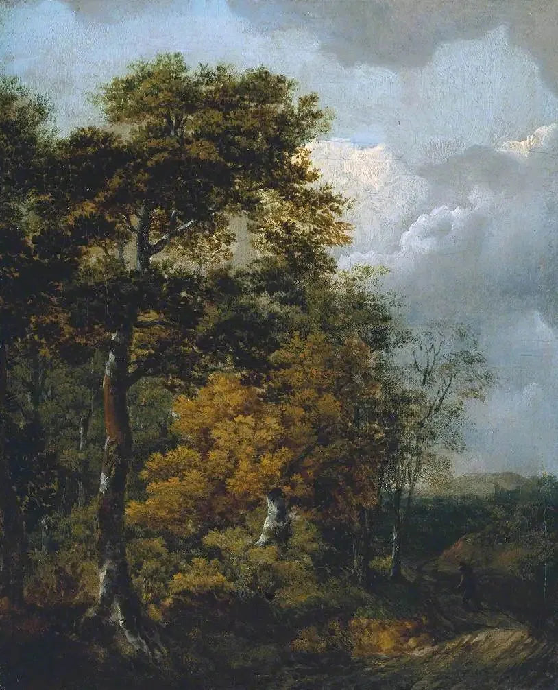Maisemakuva maatilalaisen kanssa polulla - Thomas Gainsborough
