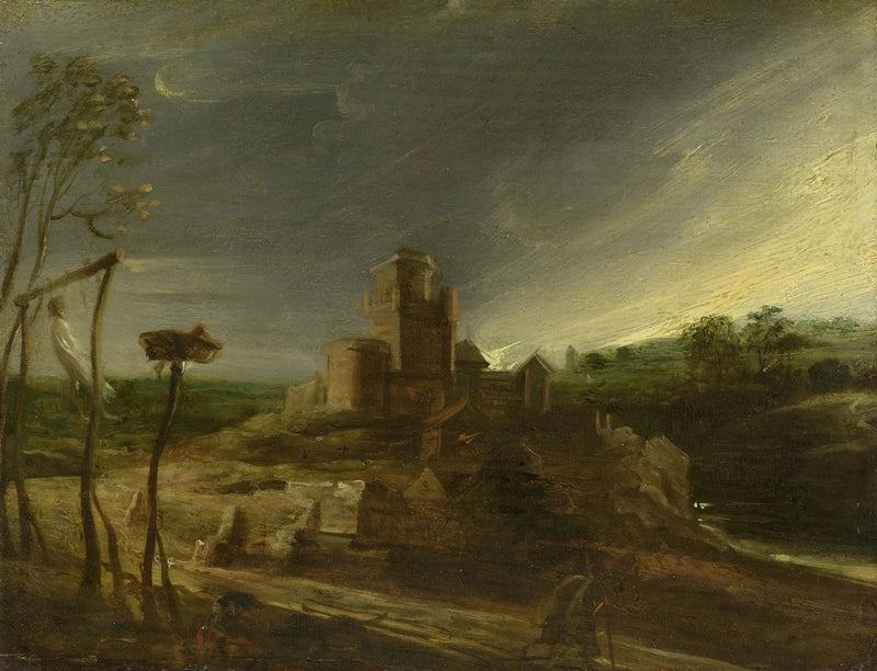 Maisema roikkuvalla köydellä telineessä - Peter Paul Rubens