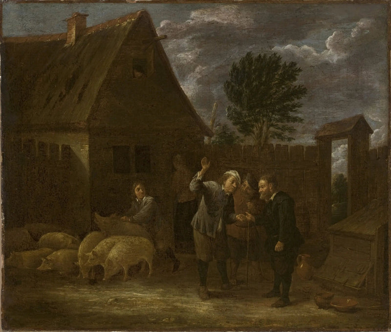 Maisema sianmyyjällä - David Teniers nuorempi
