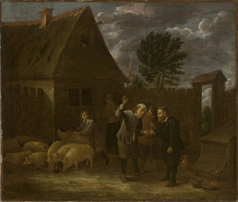 Maisema sianmyyjällä - David Teniers nuorempi