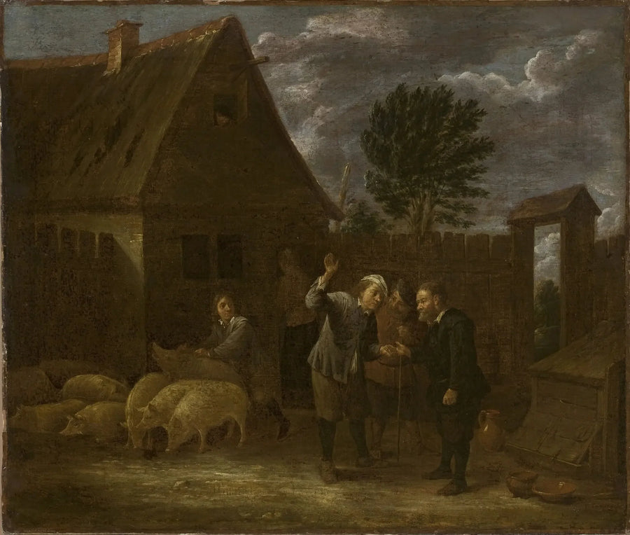 Maisema sianmyyjällä - David Teniers nuorempi