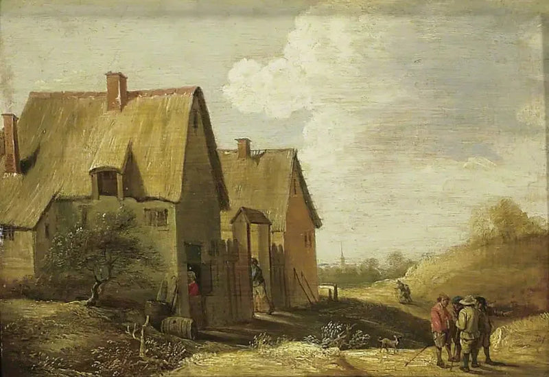 Maisema maatilan ja hahmojen kanssa - David Teniers nuorempi