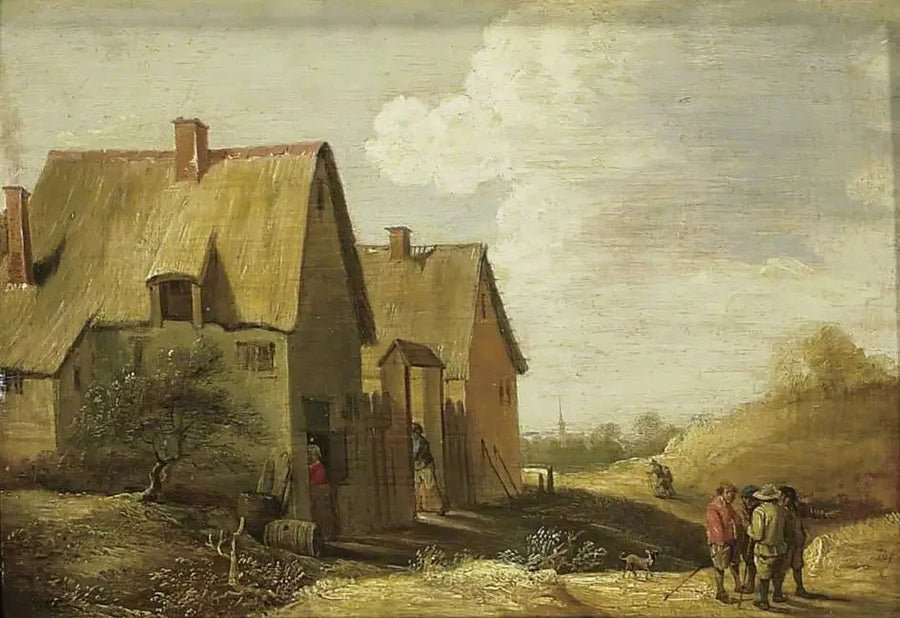 Maisema maatilan ja hahmojen kanssa - David Teniers nuorempi