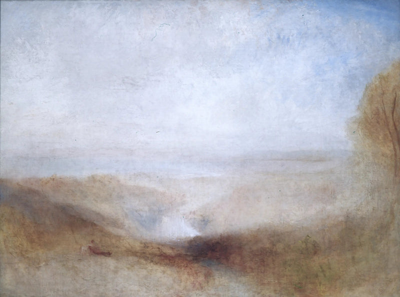 Maisema joen ja lahden kanssa kaukana - J. M. W. Turner