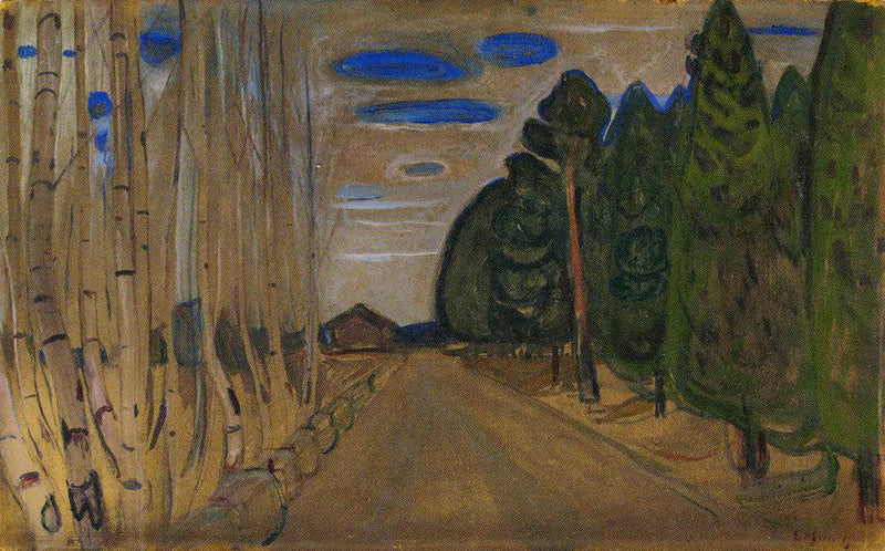 Maisema tien kanssa - Edvard Munch