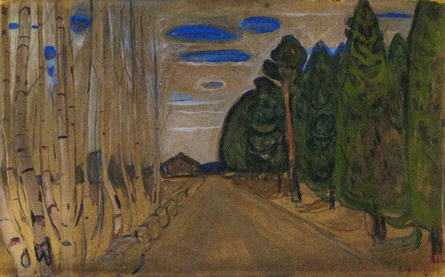Maisema tien kanssa - Edvard Munch
