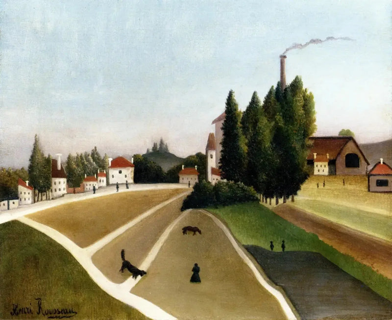 Maisemakuva tehtaalla - Henri Rousseau