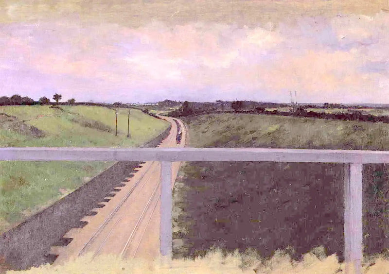 Maisema rautateineen - Gustave Caillebotte