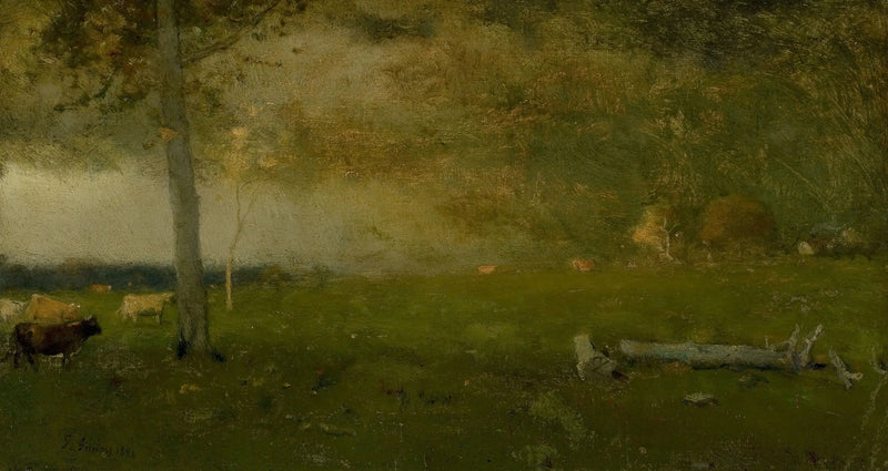 Maisemakuva (karja myrskyssä) - George Inness