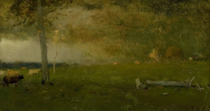Maisemakuva (karja myrskyssä) - George Inness