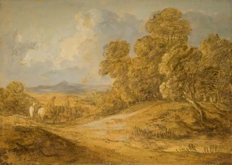 Metsäinen maisema hevostaiteilijoiden kanssa - Thomas Gainsborough
