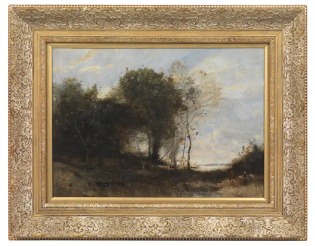 Metsäinen maisema hahmojen kanssa - Jean-Baptiste Camille Corot