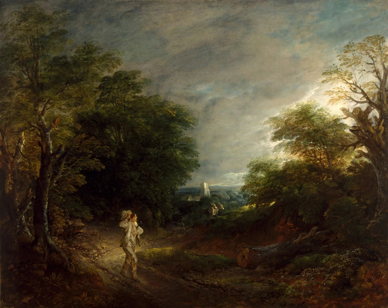 Metsäinen maisema puusepän kanssa - Thomas Gainsborough