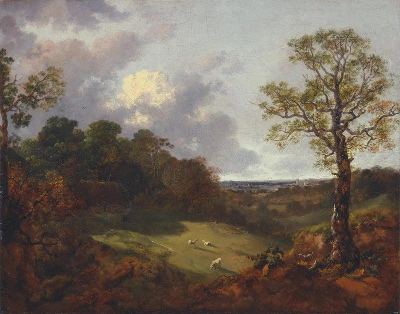 Metsäinen maisema mökin ja paimenen kanssa - Thomas Gainsborough
