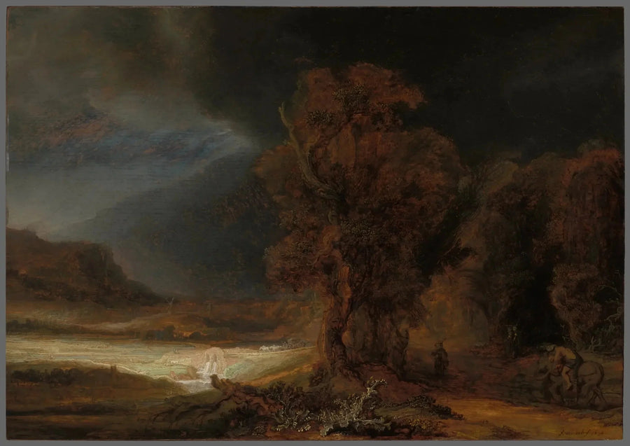 Maisema Hyvän Samarialaisen kanssa - Rembrandt