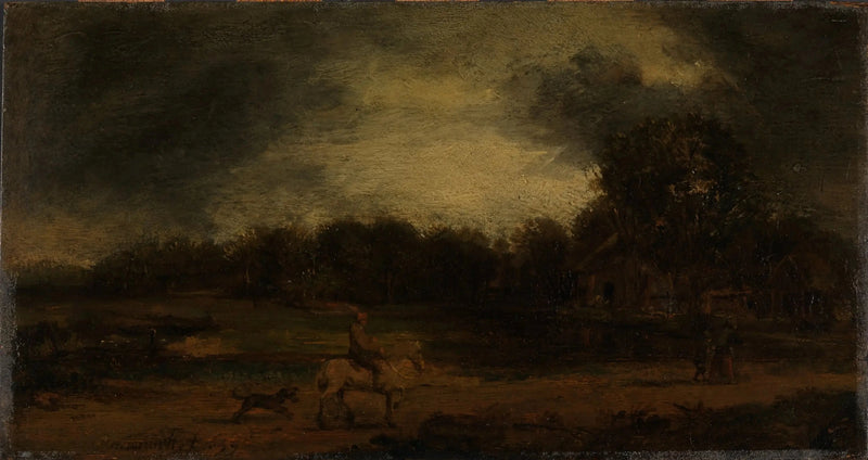 Maisema ratsastajalla - Rembrandt