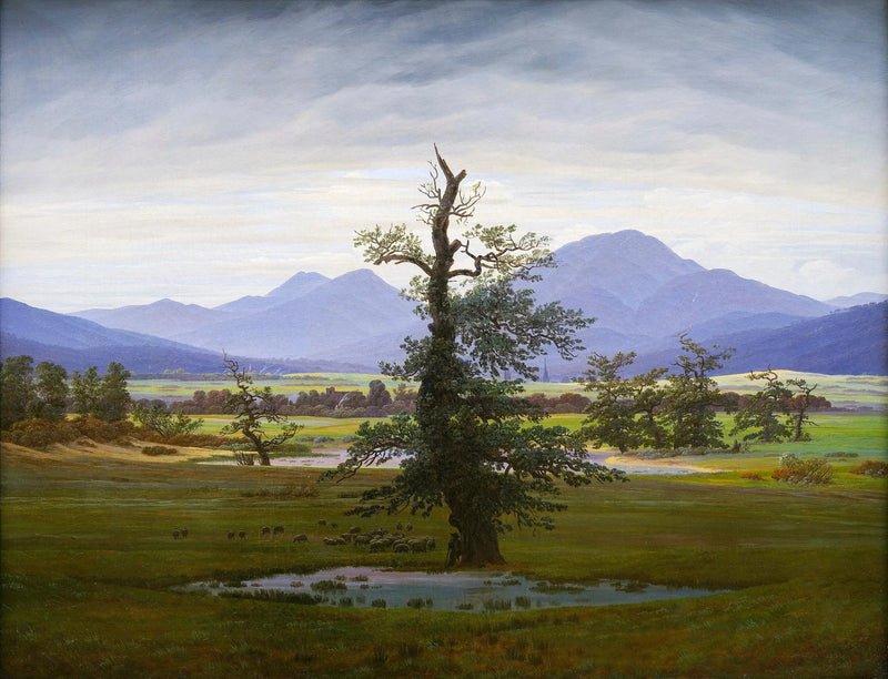 Maaseutumaisema, aamulla - Caspar David Friedrich