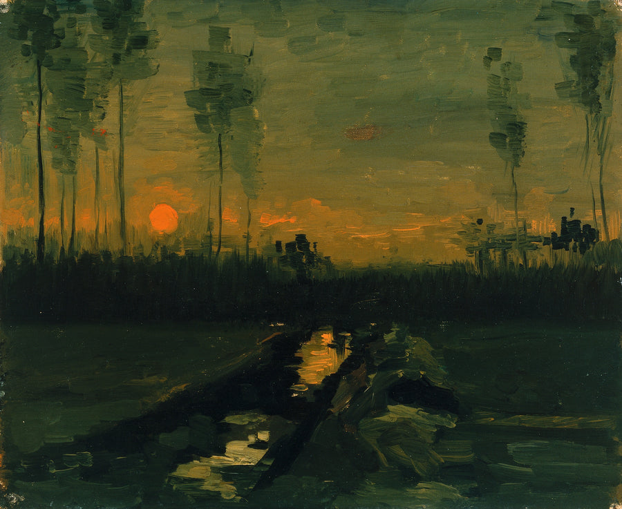 Auringonlasku maisema - Vincent van Gogh