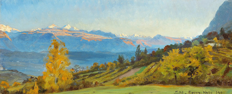 Syksyinen maisema. Näkymä Saint-Valentinin linnalta Tyrolissa. - Peder Severin Krøyer