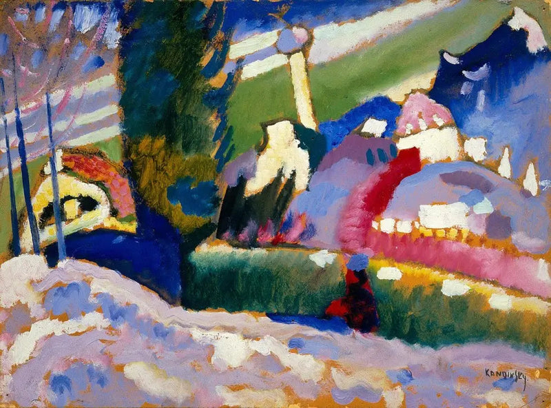 Talvimaisema kirkolla - Vassily Kandinsky