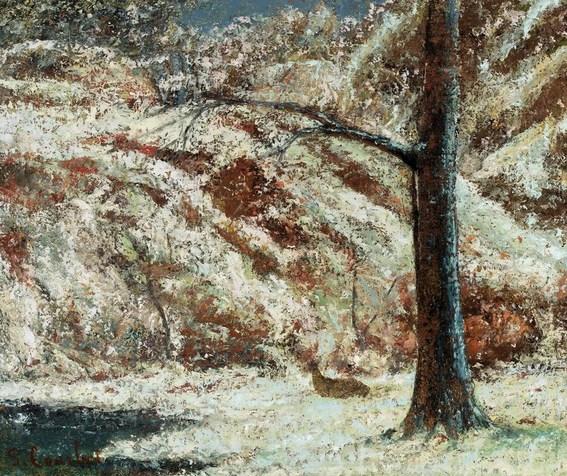 Talvimaisema poron kanssa. - Gustave Courbet