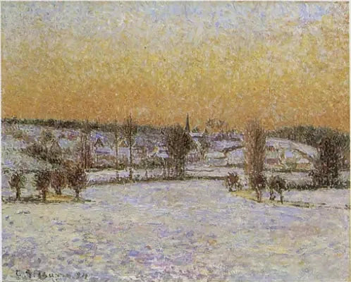 Talvimaisema, Éragny, Ilta - Camille Pissarro