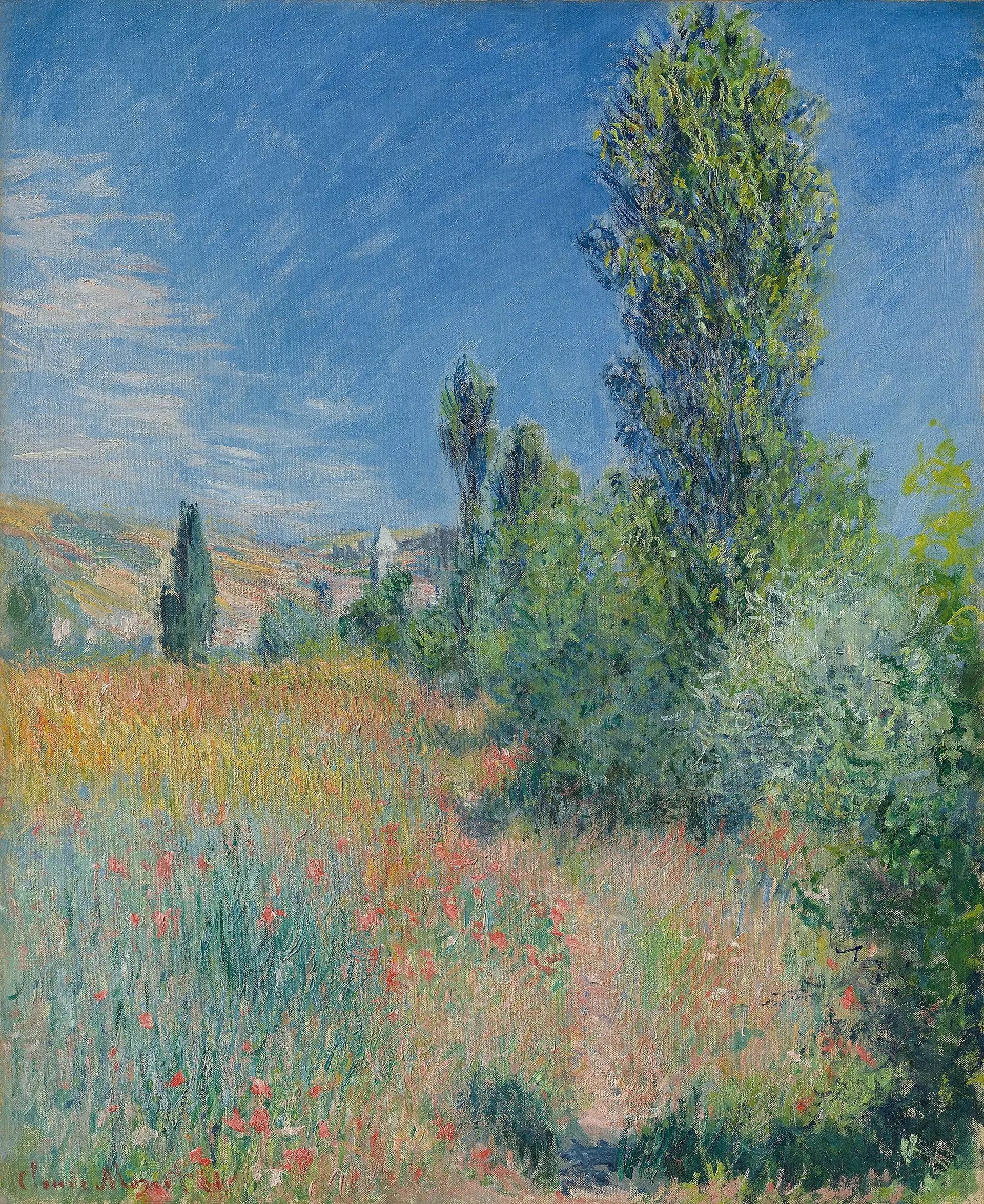 Reproduction du tableau « Paysage dans l'île Saint-Martin - Claude Monet » par Alpha Reproduction en peinture à l’huile