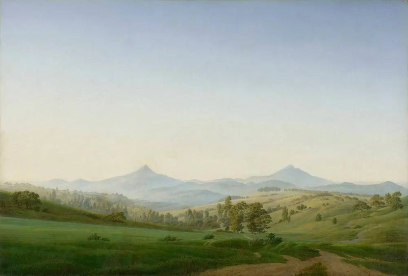 Böömin maisema Milleschauerin vuorella - Caspar David Friedrich