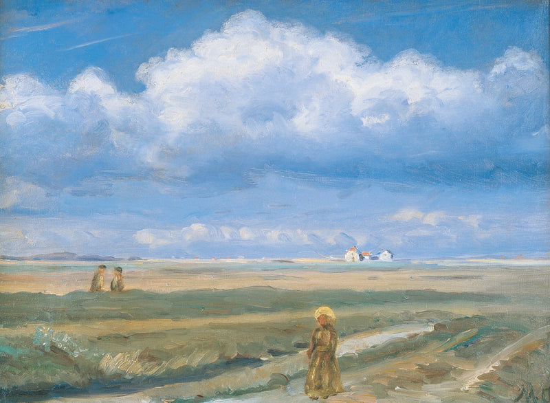 Moorland maisema, Skagen, siluetit etualalla - Michael Peter Ancher