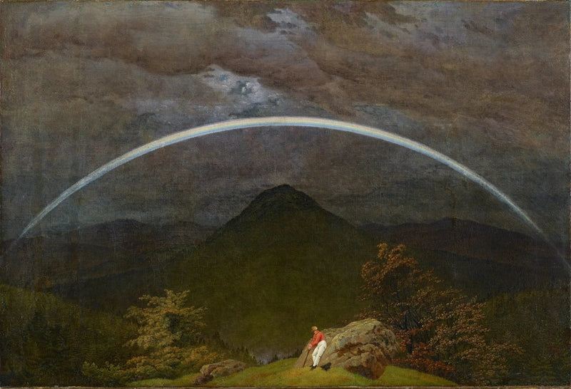 Vuoristomaisema sateenkaaren kanssa - Caspar David Friedrich