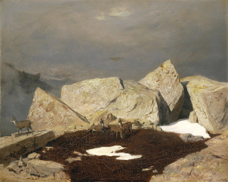 Vuoristomaisema vuohetaipeilla - Arnold Böcklin