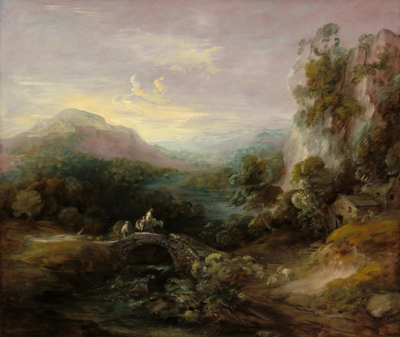 Vuoristomaisema joen yli - Thomas Gainsborough