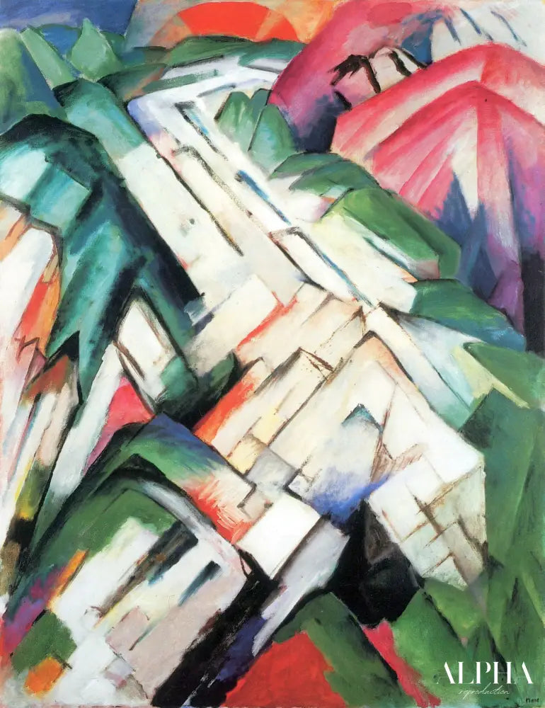 Paysage de montagne - Franz Marc - Reproductions de tableaux et peintures haut de gamme