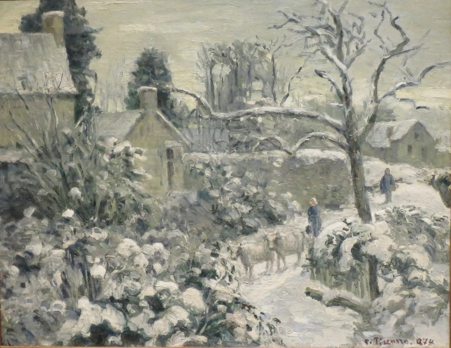 Lumimaisema lehmillä Montfoucaulissa - Camille Pissarro
