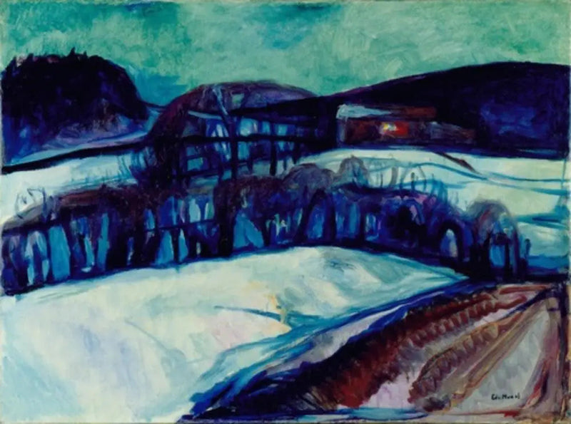 Yön lumimaisema - Edvard Munch