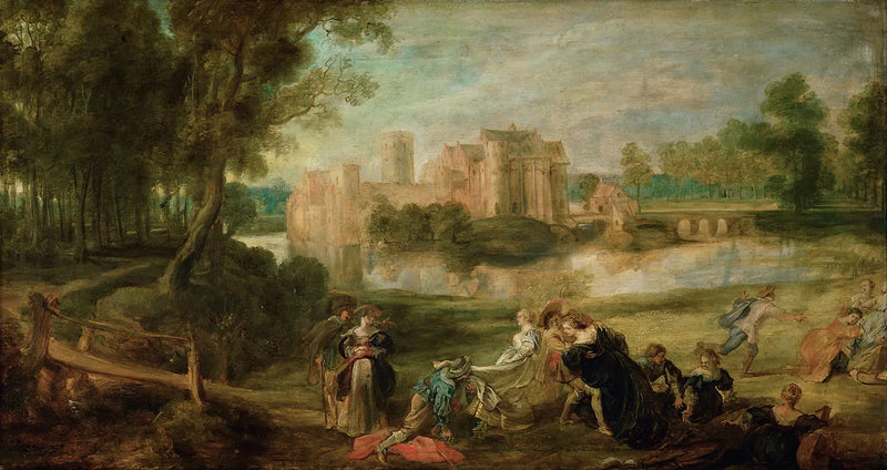 Puistomaisema iloisen seurueen kanssa - Peter Paul Rubens