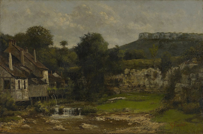 Doubsin maisema, mylly - Gustave Courbet