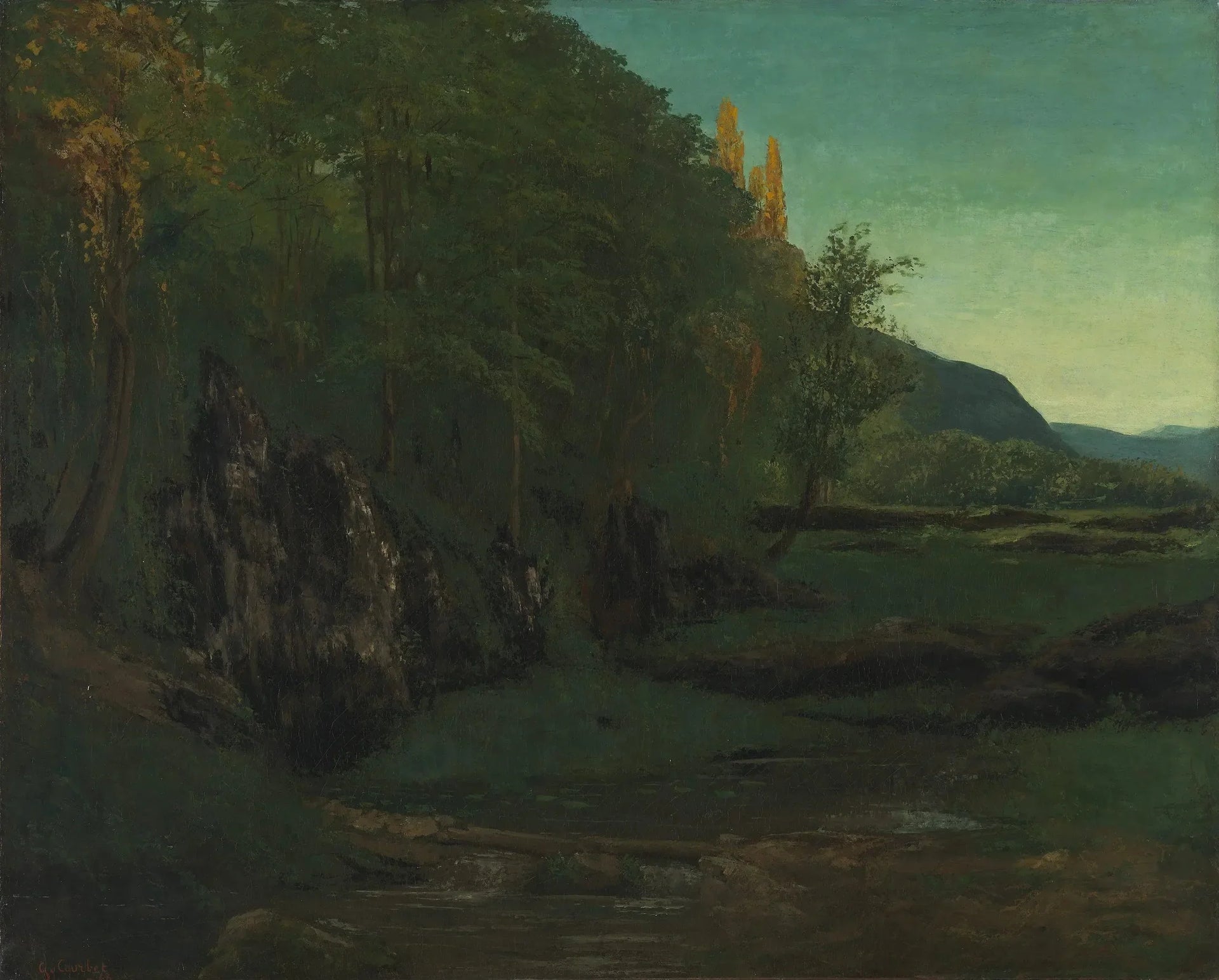 Paysage du Jura - Gustave Courbet image 1 reproduction artisanale de tableau
