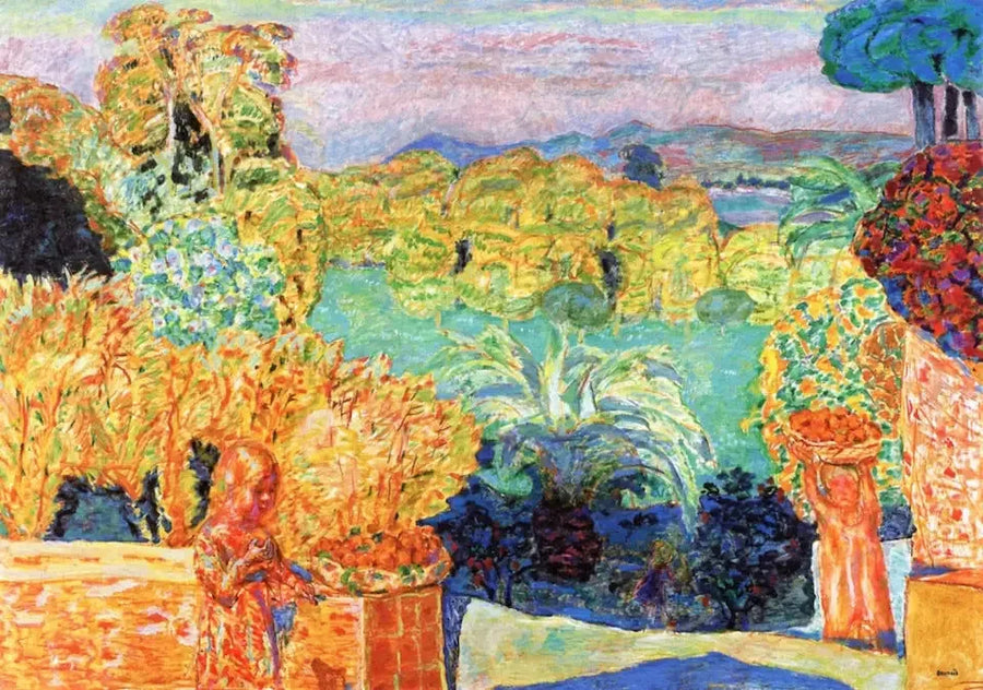 Etelän maisema ja kaksi lasta - Pierre Bonnard
