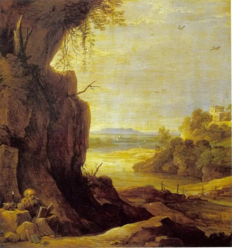 Etelän maisema pyhän Antoniuksen kanssa erakko - David Teniers nuorempi