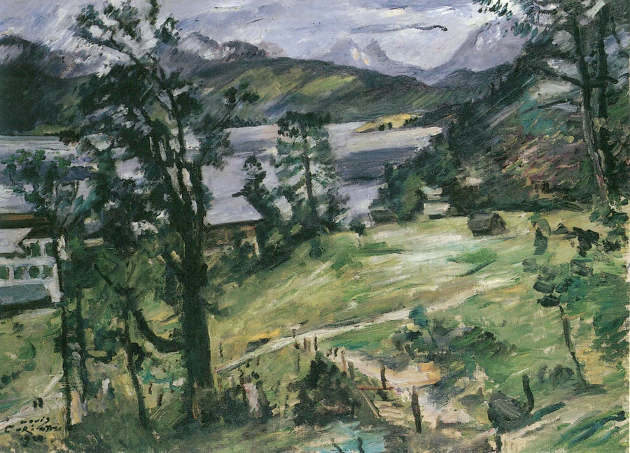 Walchenseen maisema lehtikuusilla - Lovis Corinth