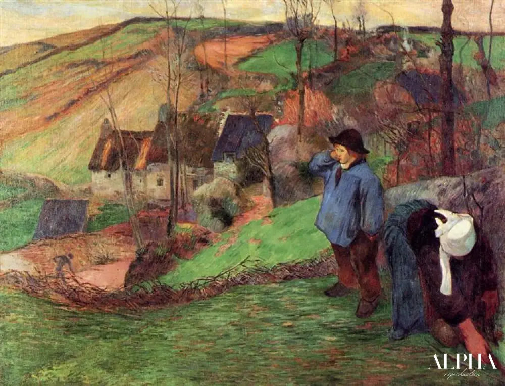 Paysage en Bretagne (1888) - Paul Gauguin - Reproductions de tableaux et peintures haut de gamme