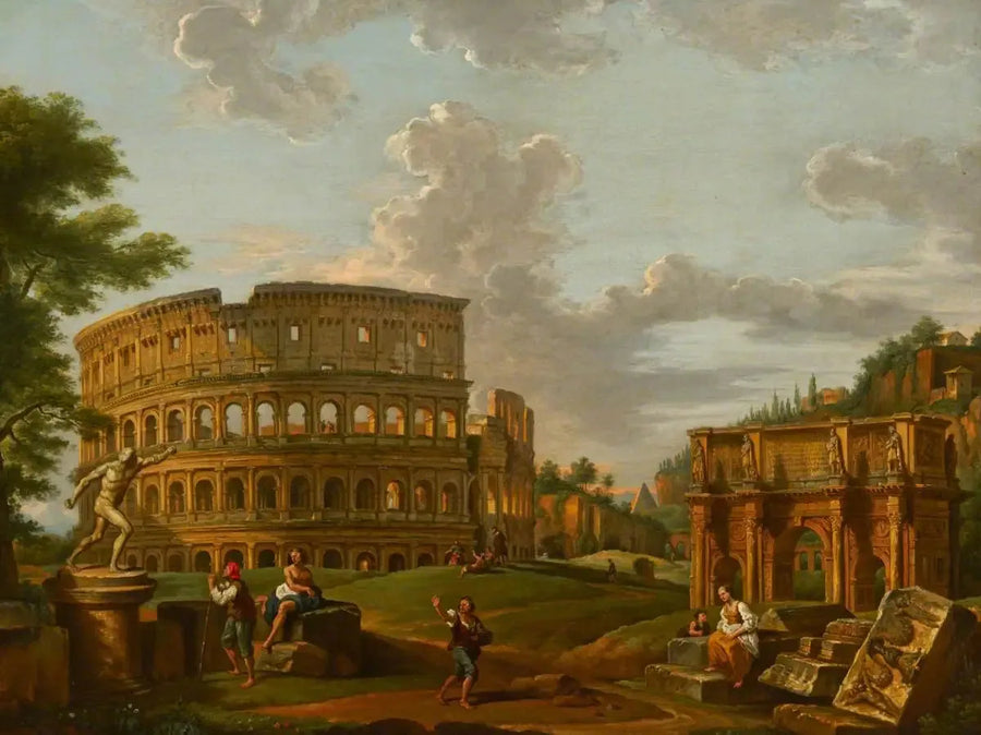Maisema ja klassiset roomalaiset rauniot - Giovanni Paolo Panini