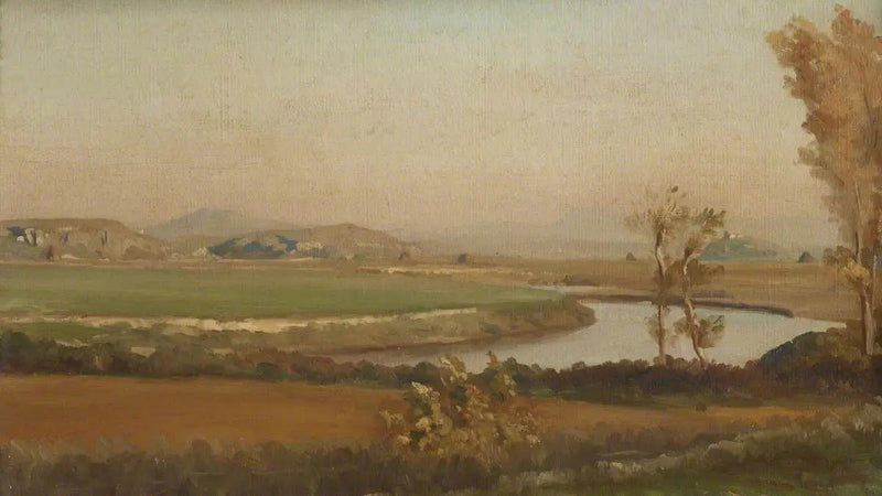 Joki maisema, todennäköisesti Italiassa - Frederic Leighton
