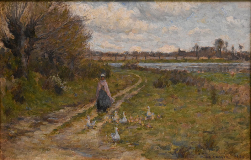 Maisemakuva, hanhienhoitaja - Henri Le Sidaner