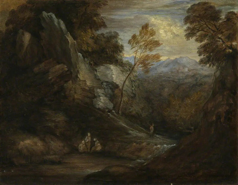 Kuviteltu maisema (uudelleen työstetty 1800-luvun englantilaisen oppilaan toimesta) - Thomas Gainsborough