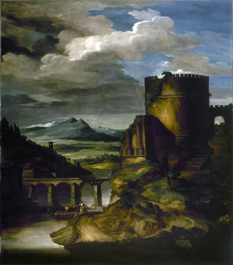 Italian landscape at the tomb - Théodore Géricault