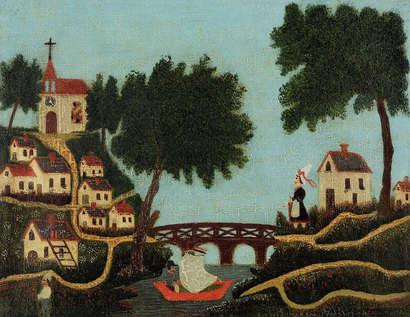 Maisemakuva, silta - Henri Rousseau